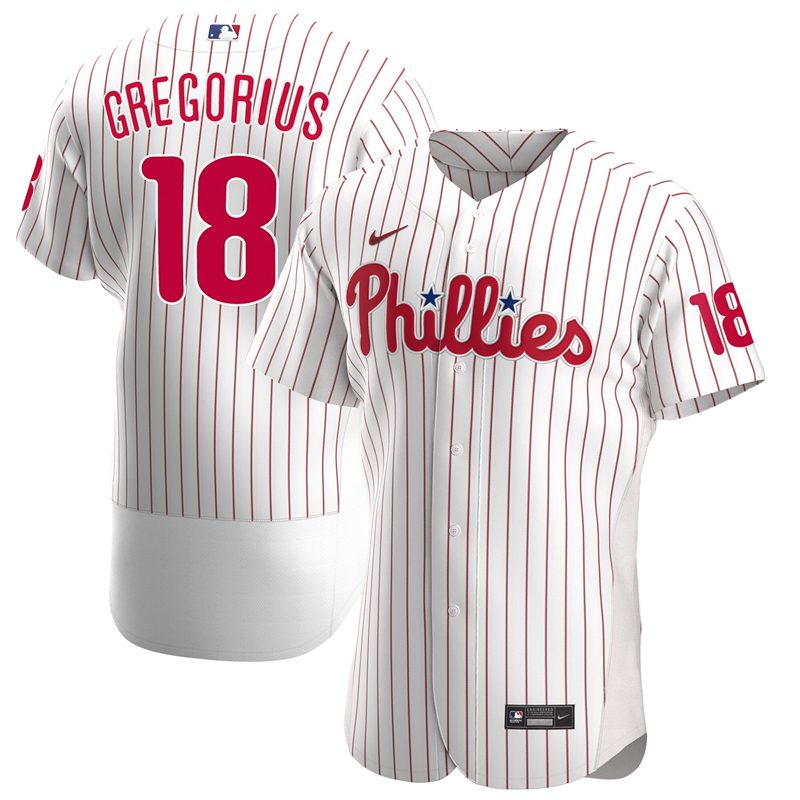 2020 MLB Men Philadelphia Phillies #18 Didi Gregorius Nike White Home 2020 Authentic Player Jersey 1->philadelphia phillies->MLB Jersey